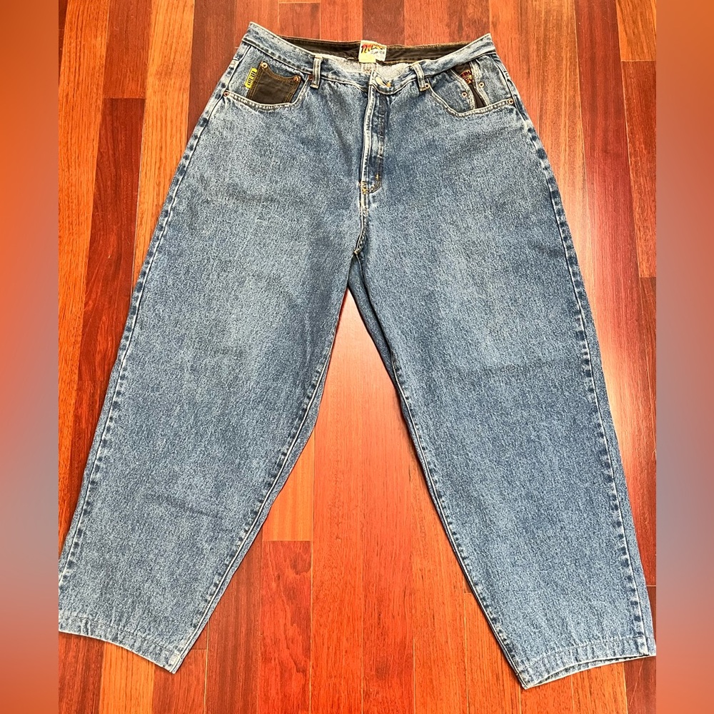 Vintage Indiana Bebo Jeans Mens Blue Denim Baggy Relaxed Skater 80s Wide Leg
